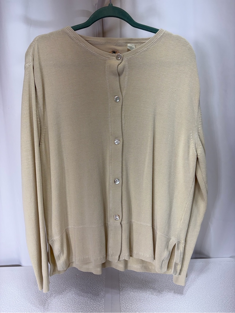 Tommy Bahama Cream Button-Front Knit Cardigan 3986